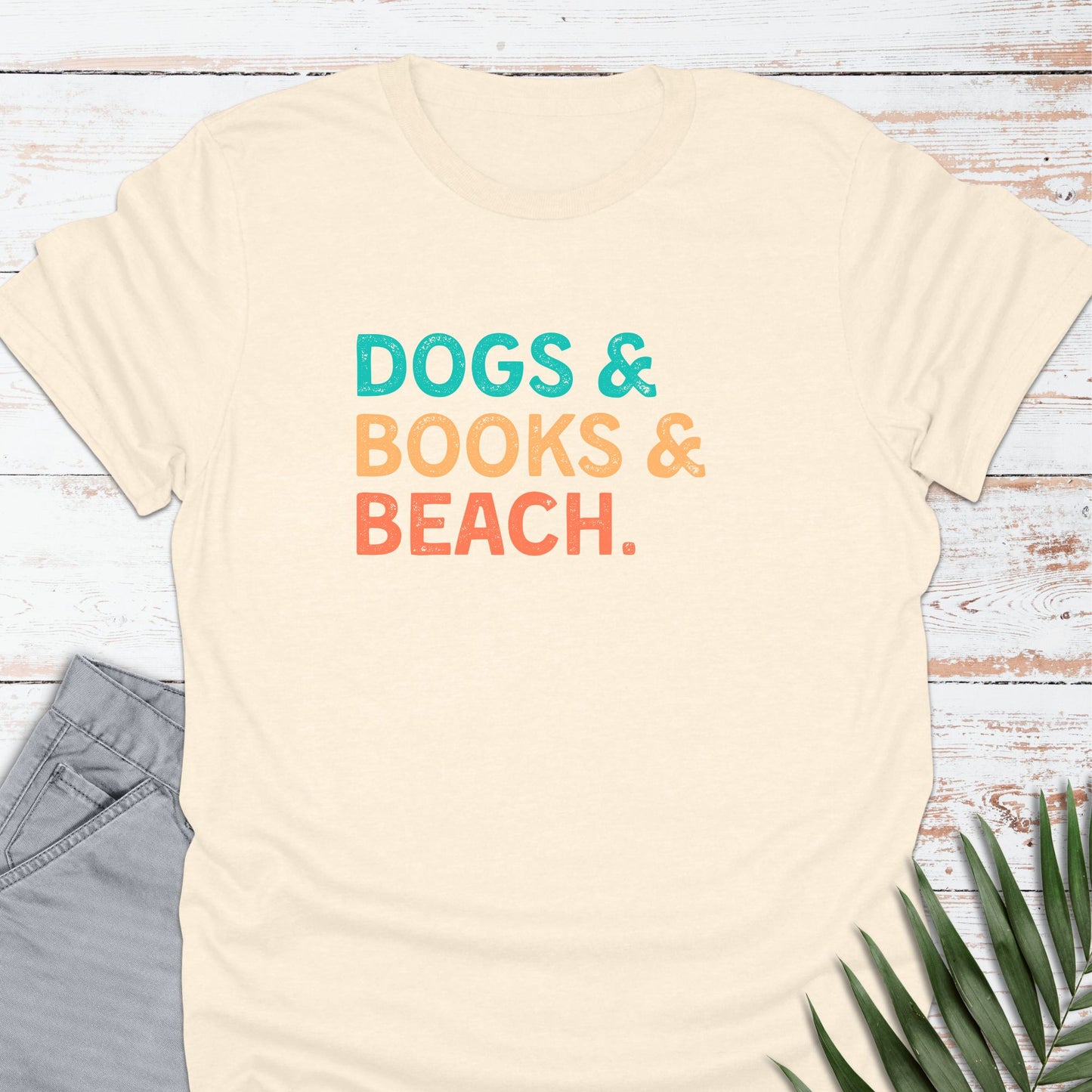 Pup & Books & Beach T-shirt - Life Is Wanderful Co.
