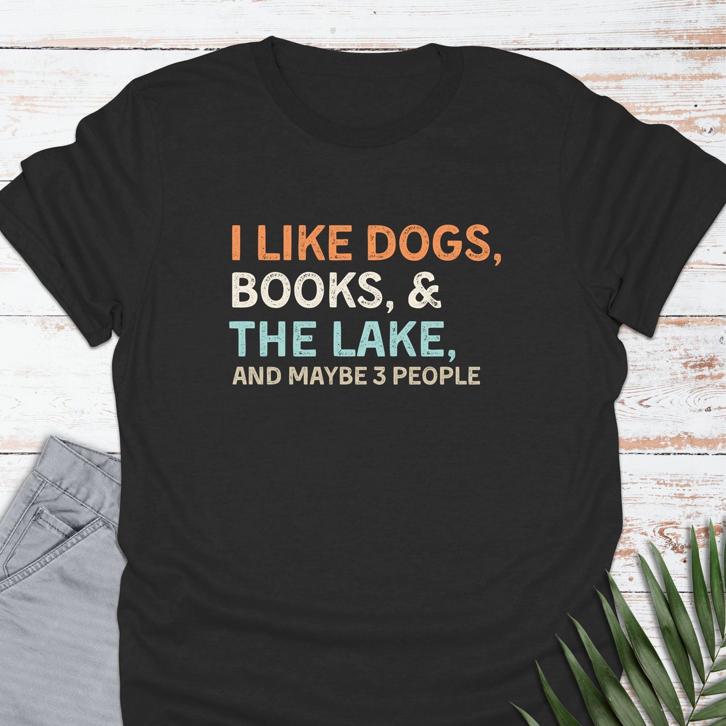 I like Dogs-Books-Lake T-shirt