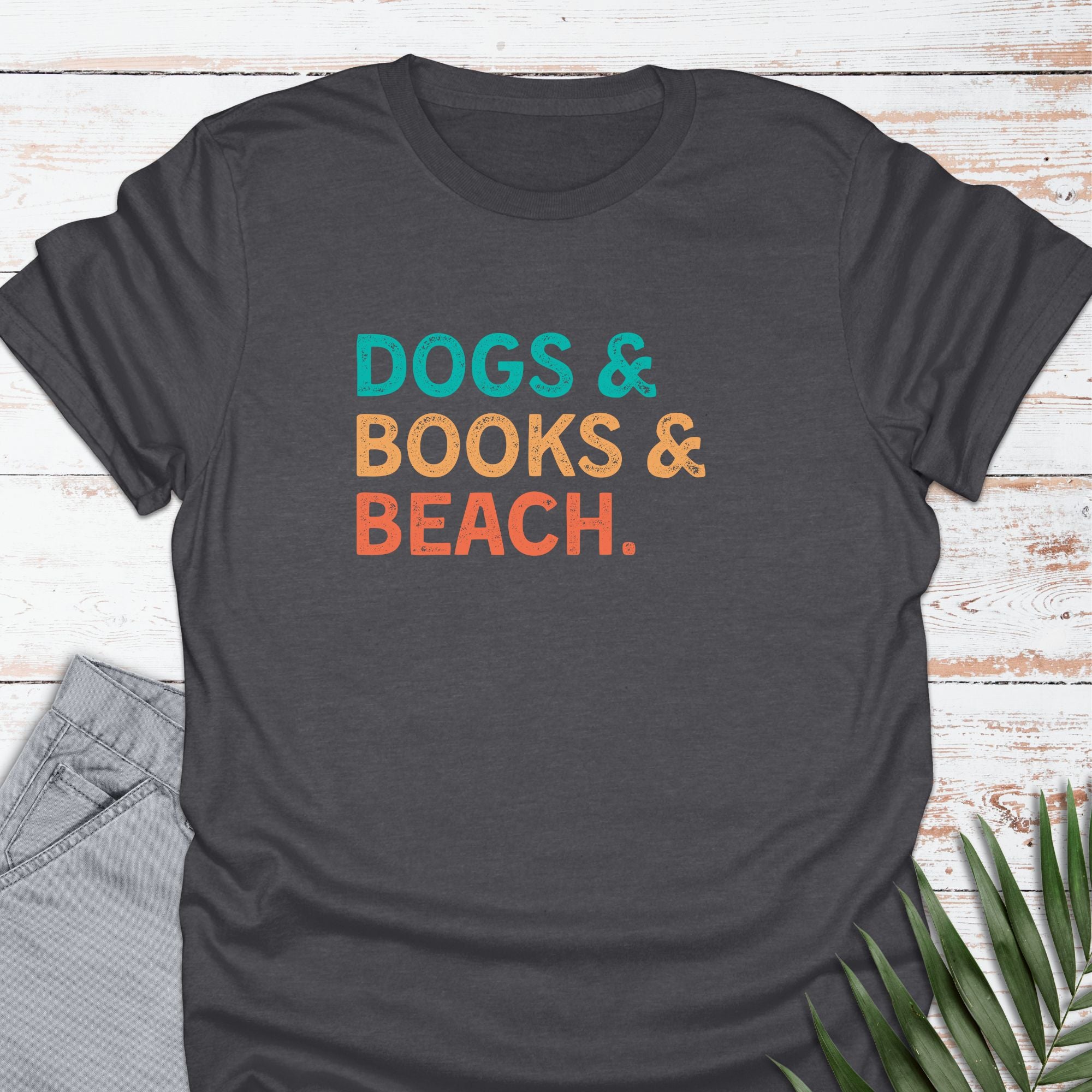 Pup & Books & Beach T-shirt - Life Is Wanderful Co.