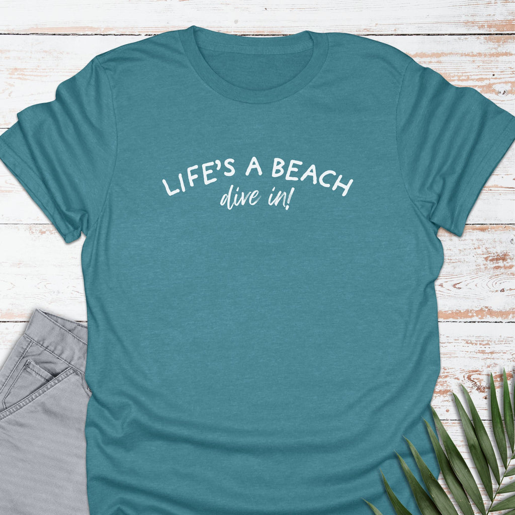 Life's A Beach Dive In T-shirt - Life Is Wanderful Co.