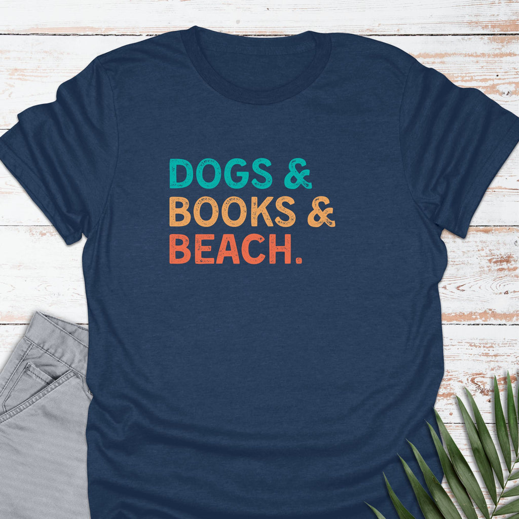Pup & Books & Beach T-shirt - Life Is Wanderful Co.