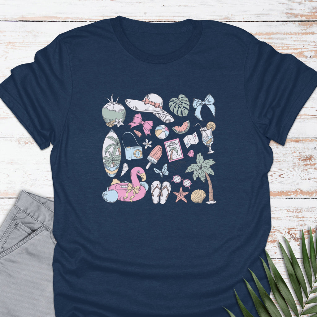Preppy Beach Life T-shirt - Life Is Wanderful Co.
