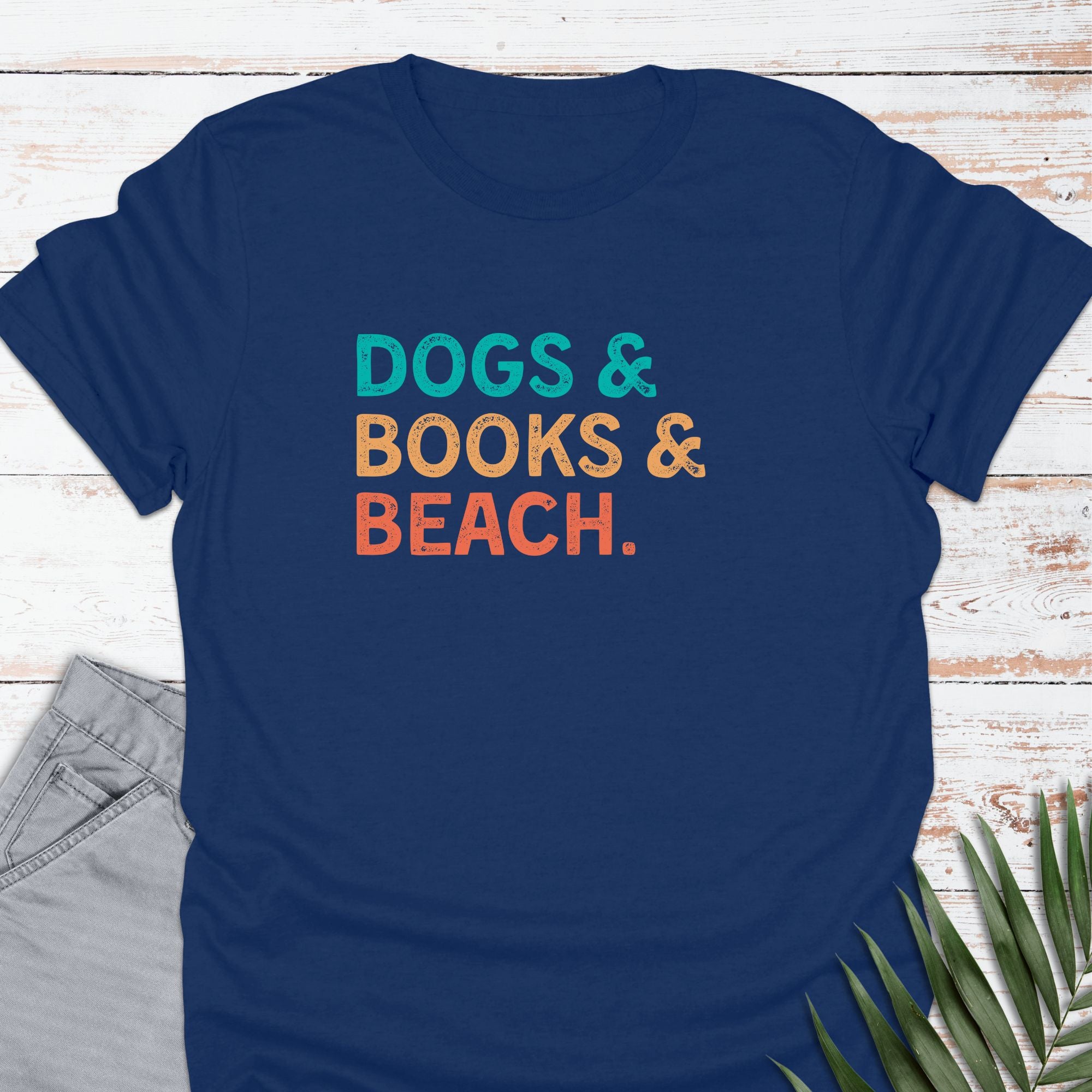 Pup & Books & Beach T-shirt - Life Is Wanderful Co.