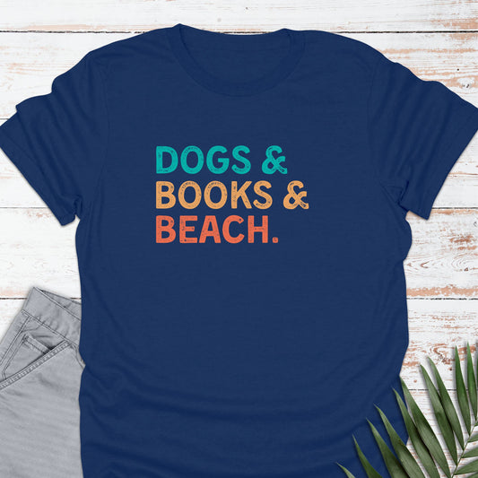 Pup & Books & Beach T-shirt