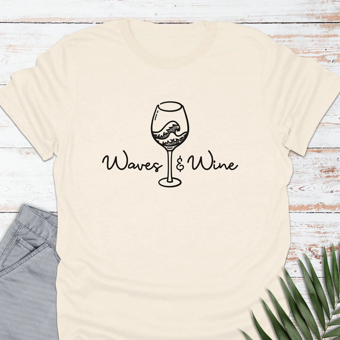 Waves & Wine T-shirt - Life Is Wanderful Co.