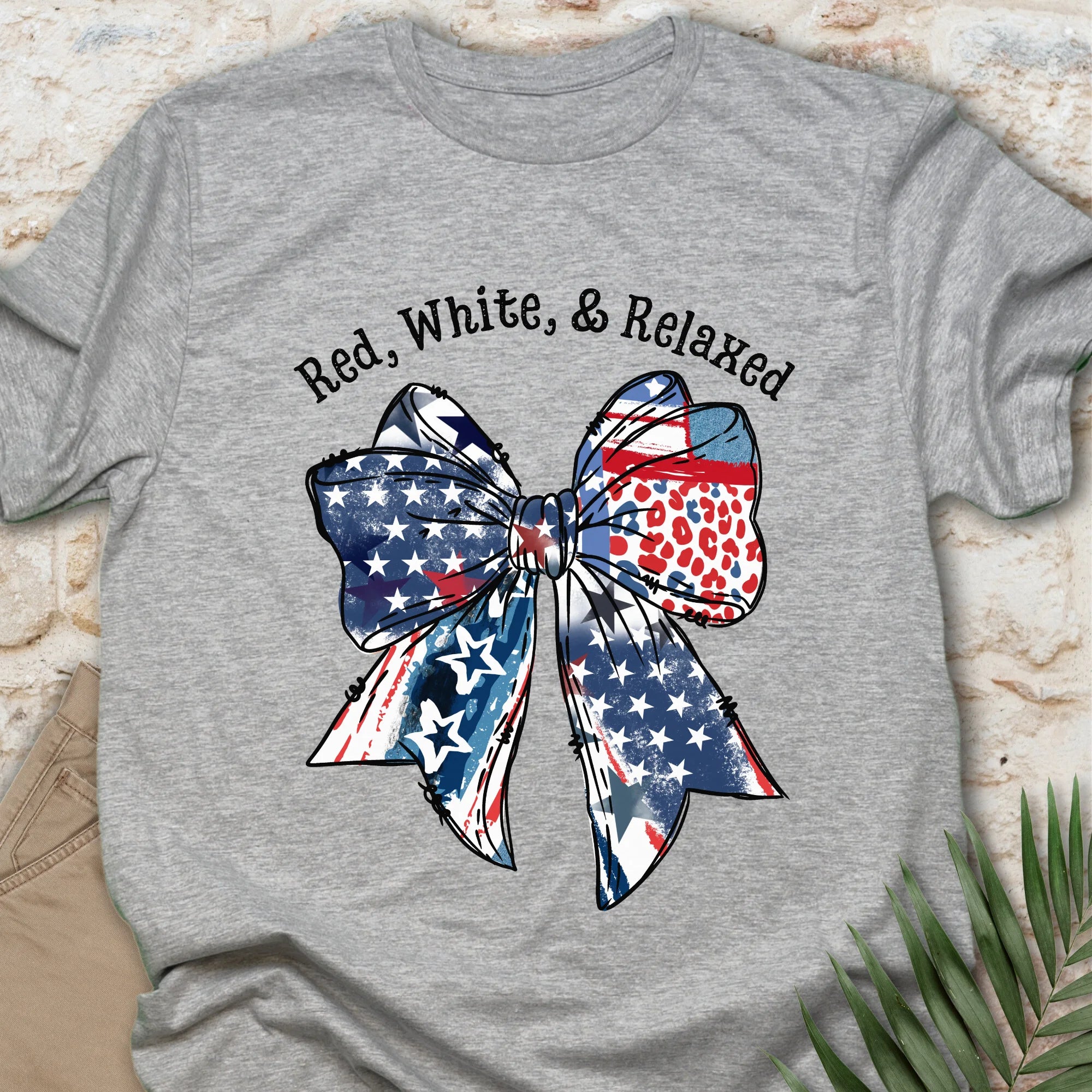 Red, White, Relaxed T-shirt