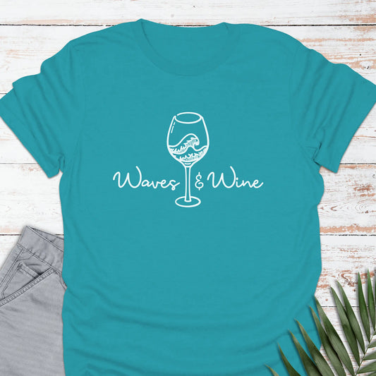 Waves & Wine T-shirt - Life Is Wanderful Co.