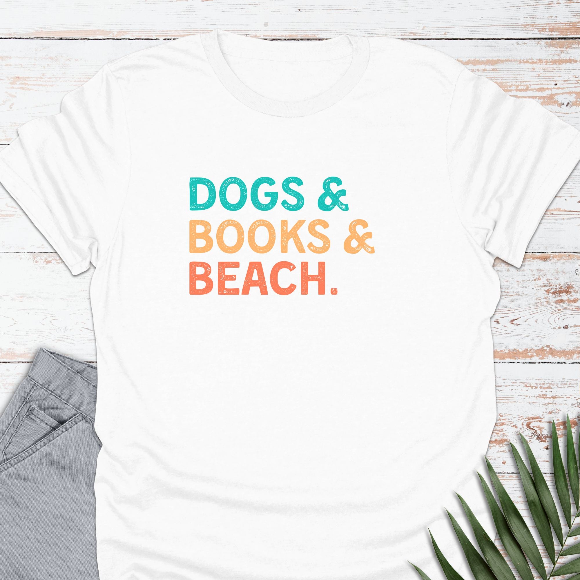 Pup & Books & Beach T-shirt - Life Is Wanderful Co.