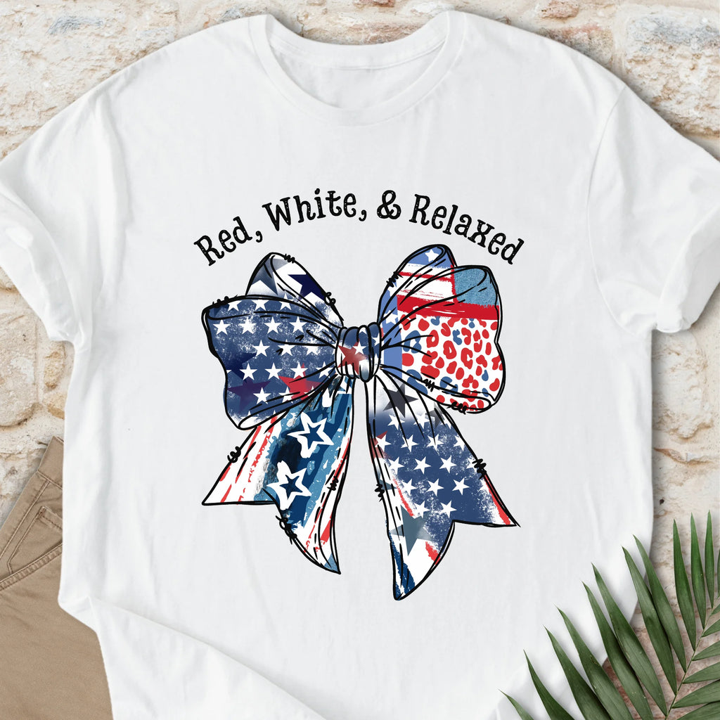 Red, White, Relaxed T-shirt